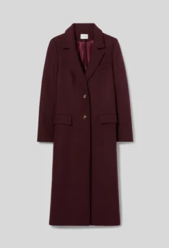 Manteau long laine mélangée