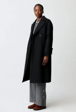 Manteau mi-long laine mélangée