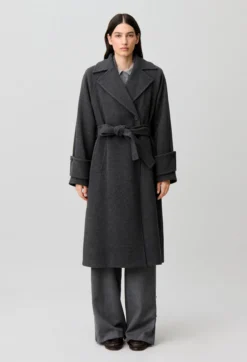 Manteau mi-long laine mélangée