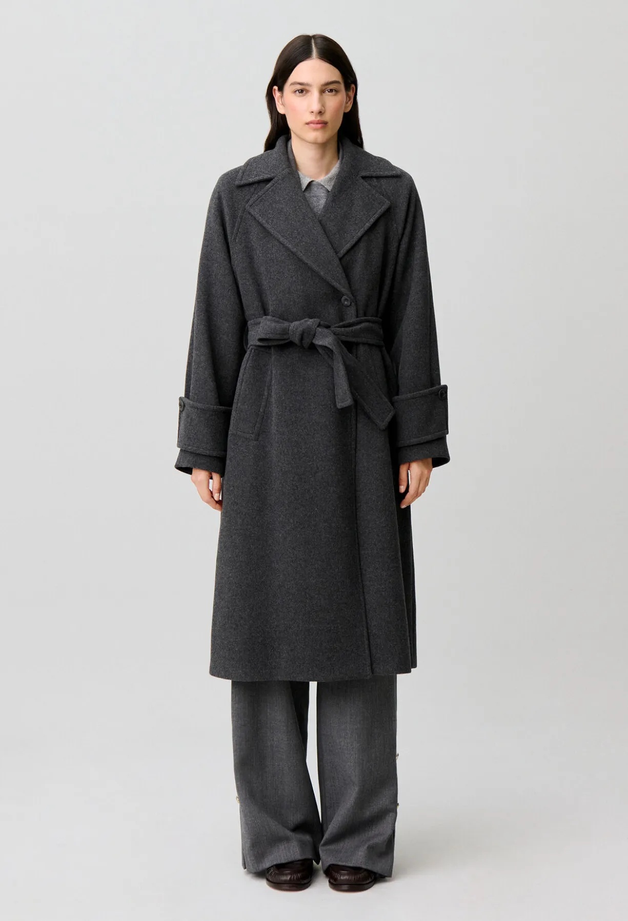 Manteau mi-long laine mélangée