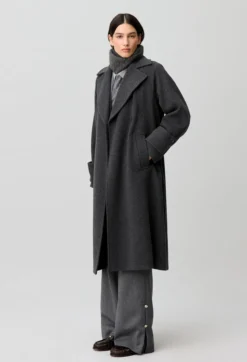 Manteau mi-long laine mélangée