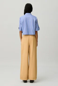 Pantalon droit à plis