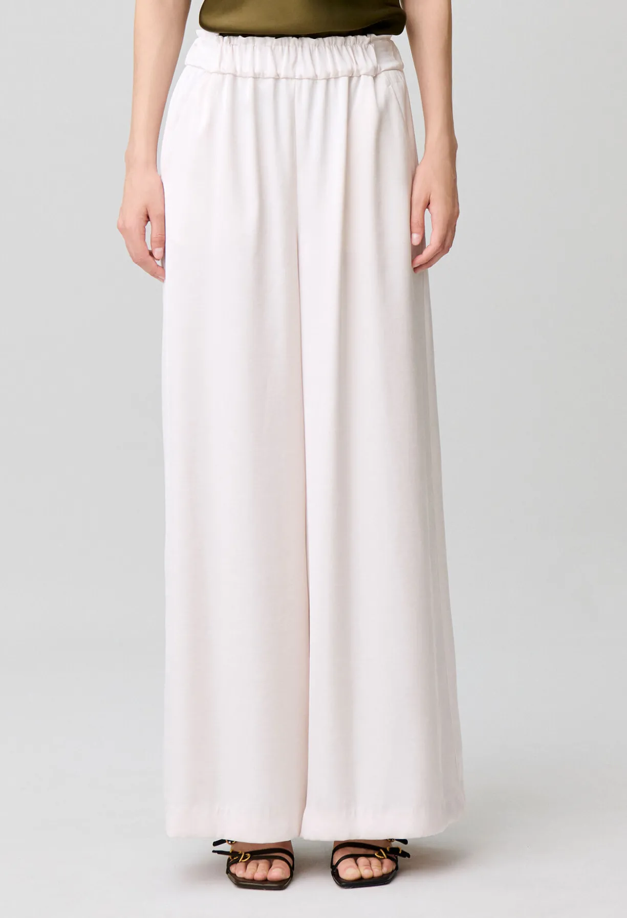 Pantalon fluide satiné