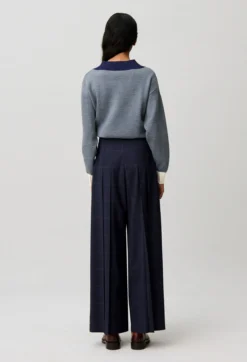Pantalon jambes larges à carreaux