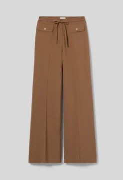 Pantalon laine mélangée jambes larges
