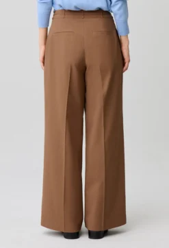 Pantalon laine mélangée jambes larges