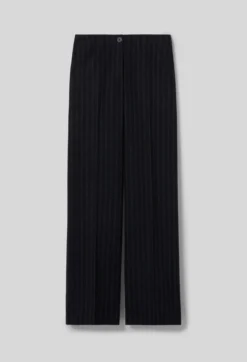 Pantalon laine mélangée rayé