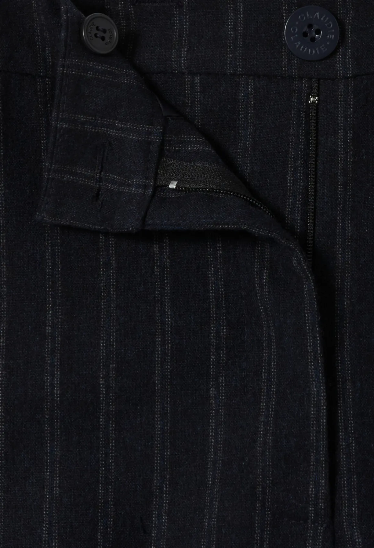Pantalon laine mélangée rayé
