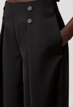 Pantalon large laine mélangée
