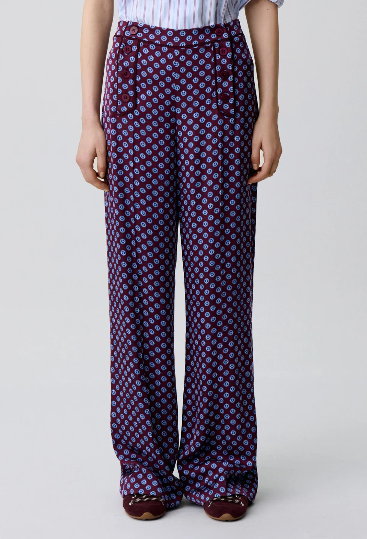 Pantalon à pont satin