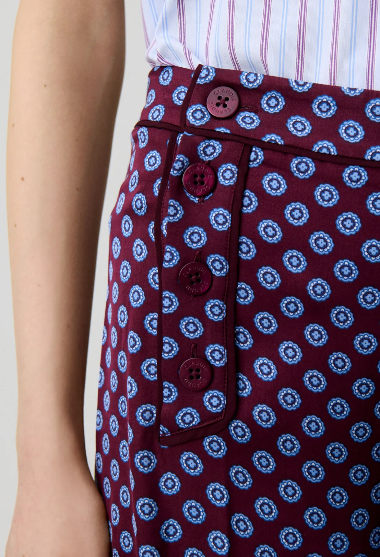 Pantalon à pont satin