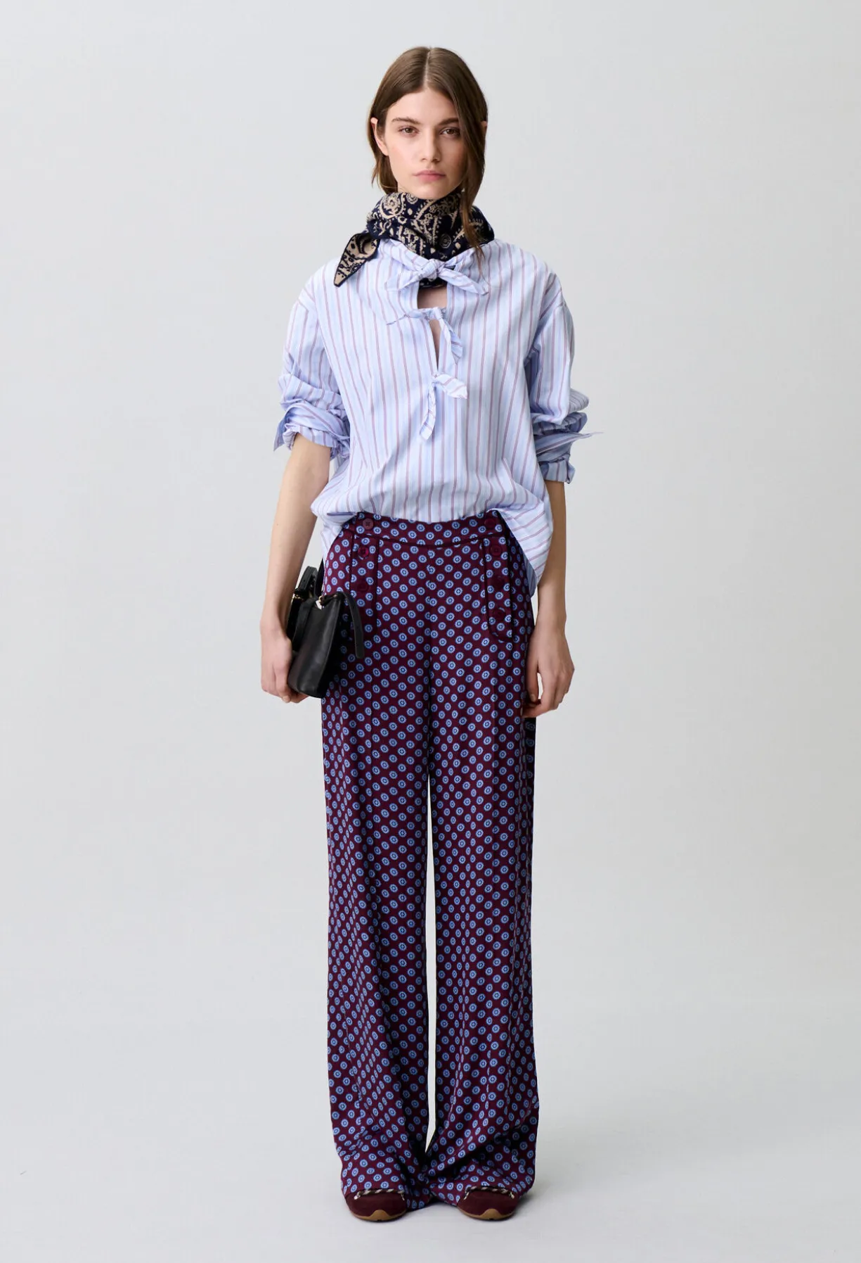 Pantalon à pont satin