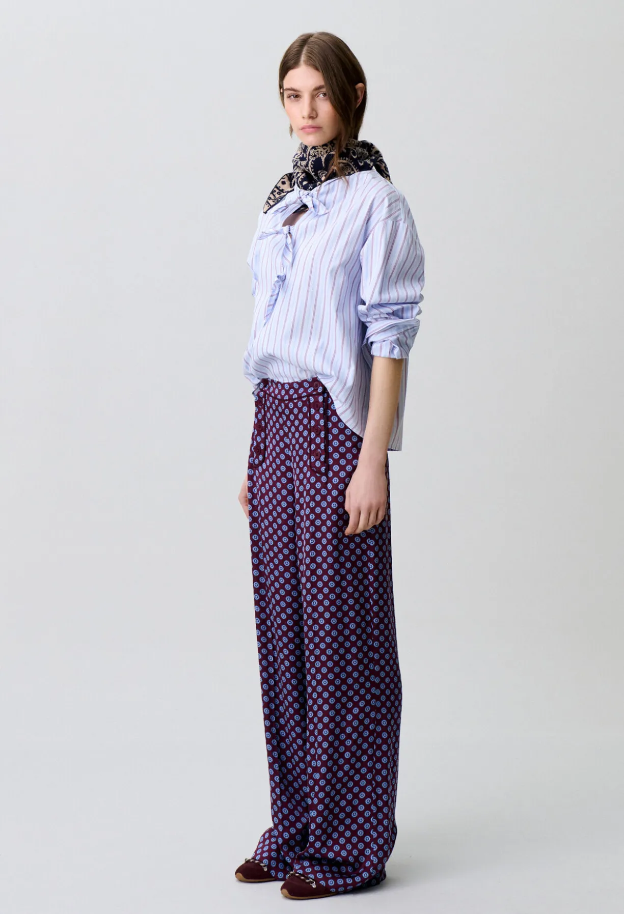 Pantalon à pont satin