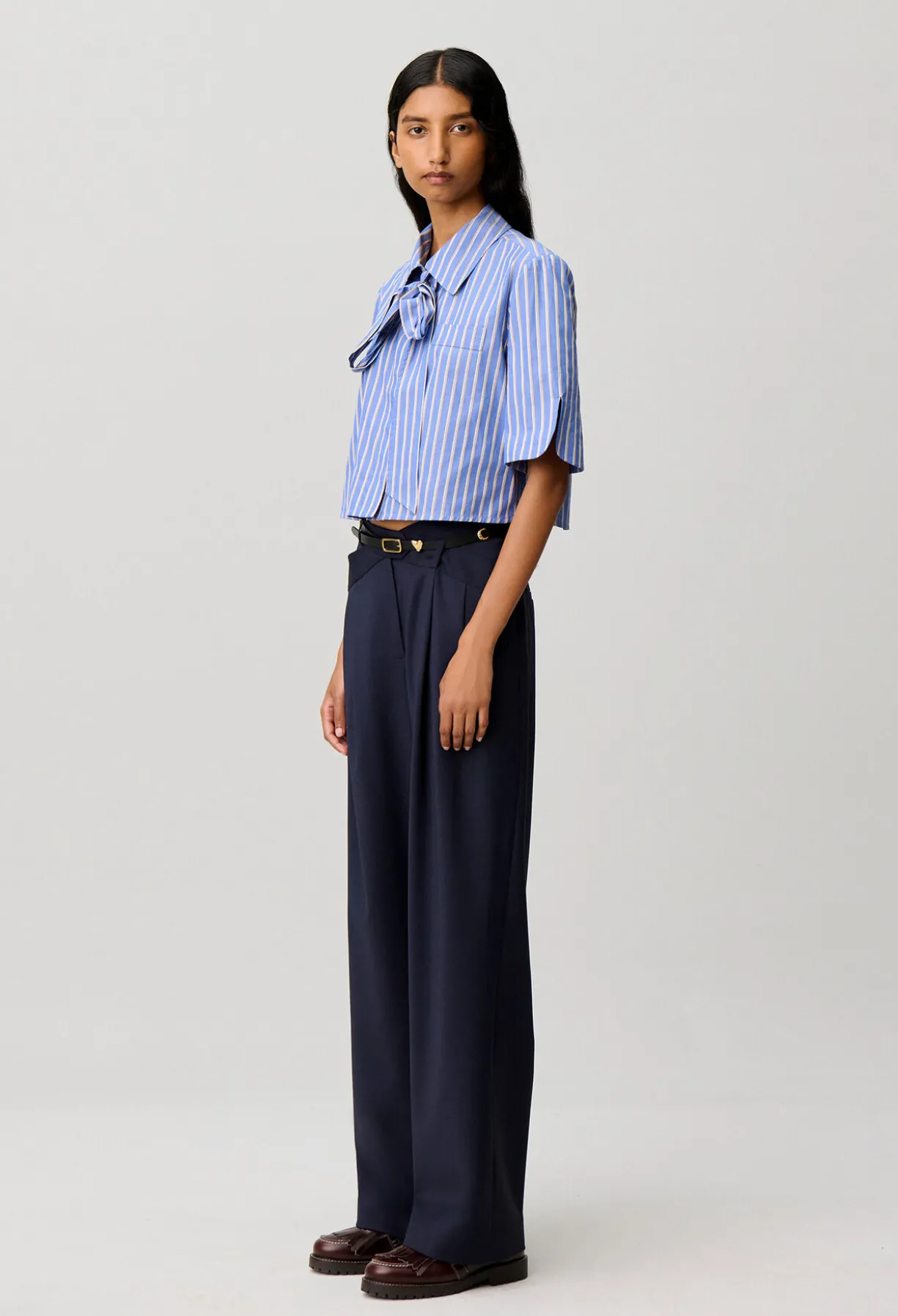 Pantalon tailleur laine mélangée
