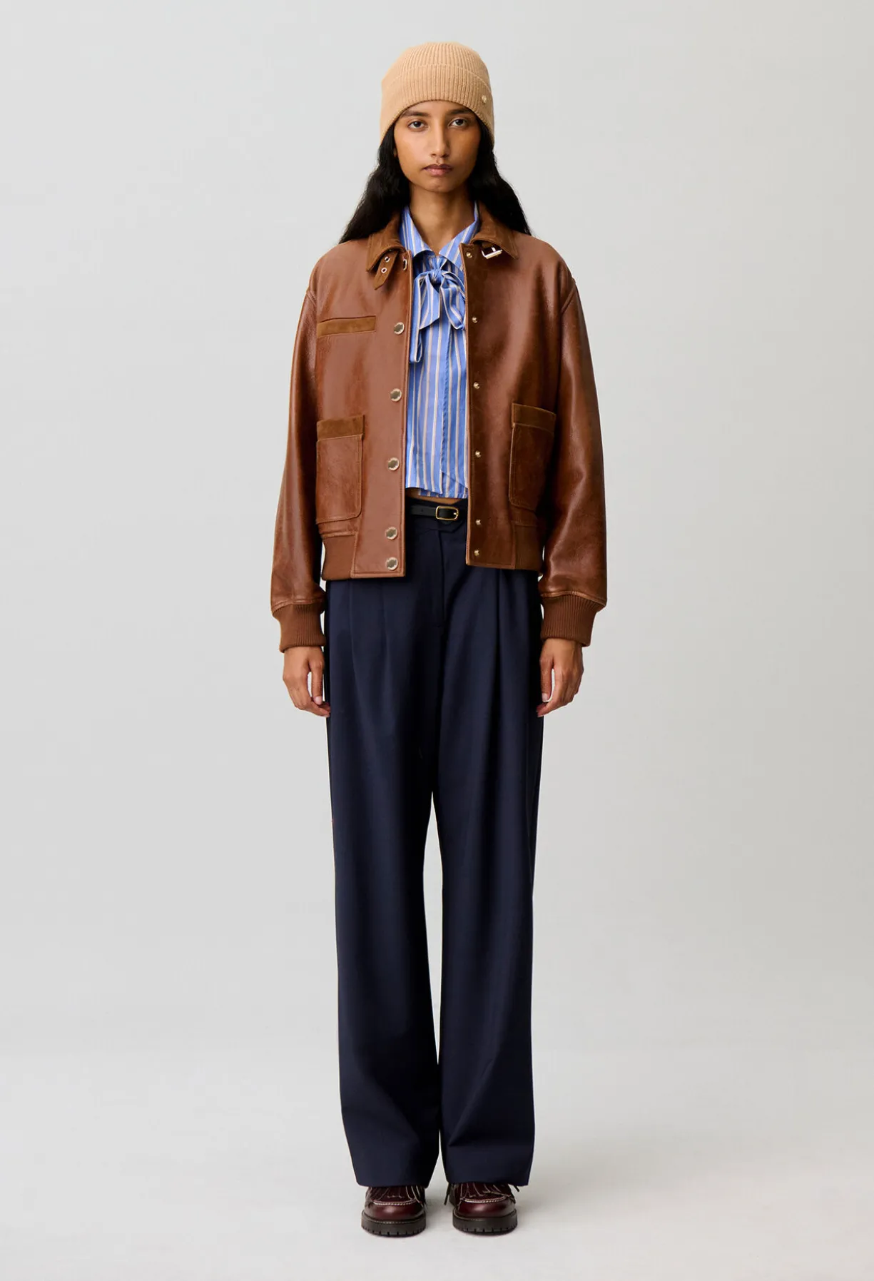 Pantalon tailleur laine mélangée