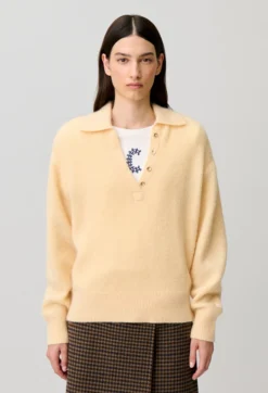Pull décontracté maille poilue