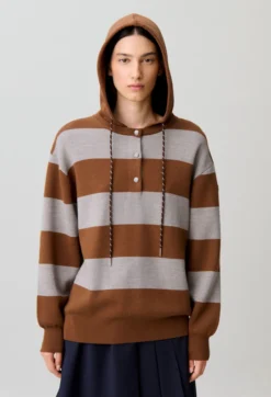 Pull large en maille rayé