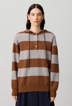 Pull large en maille rayé