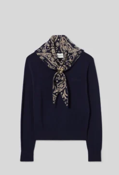 Pull maille bijou cœur doré