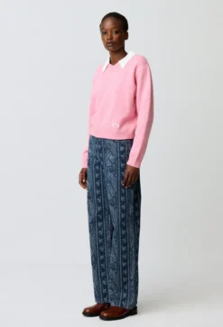 Pull maille col amovible
