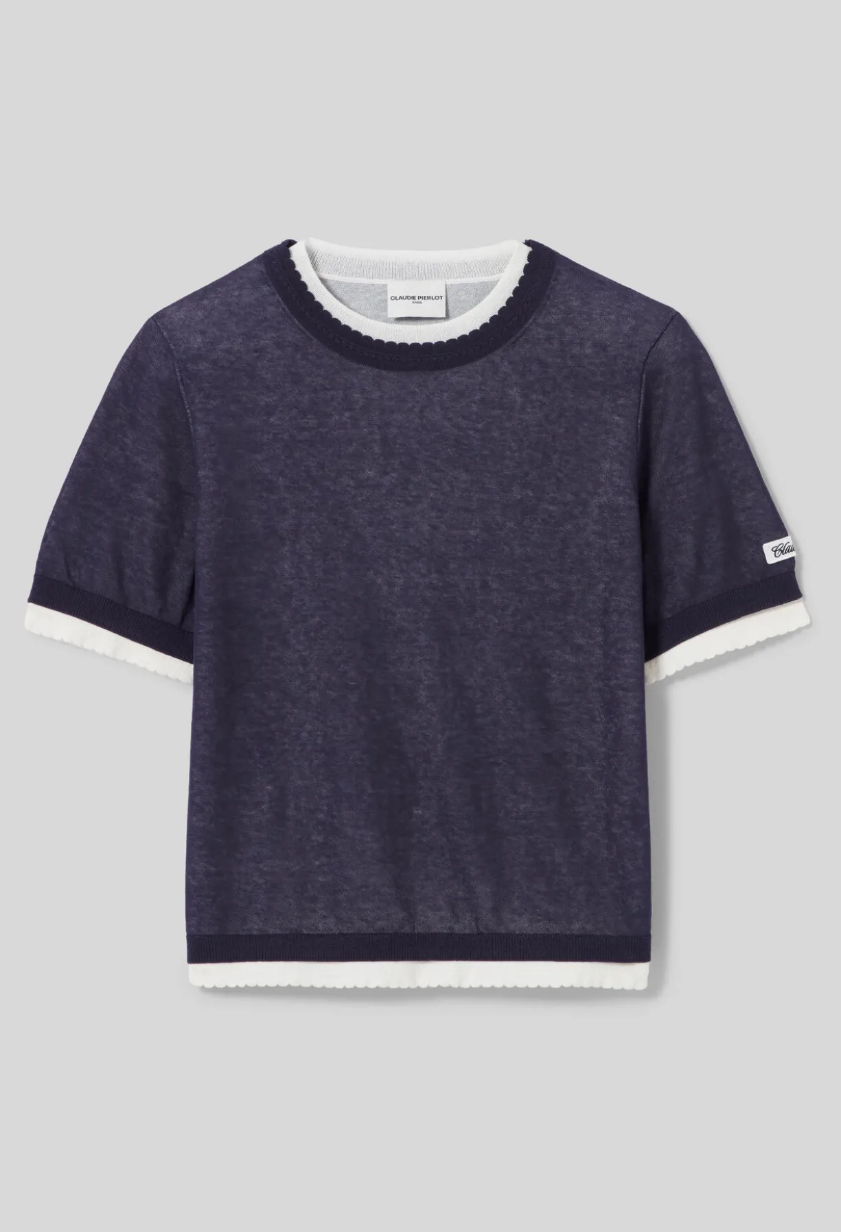 Pull maille contrastante