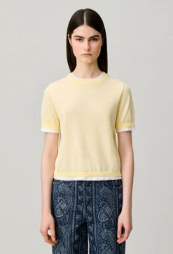 Pull maille contrastante