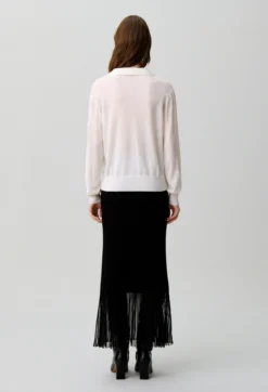 Pull maille fleur brodée