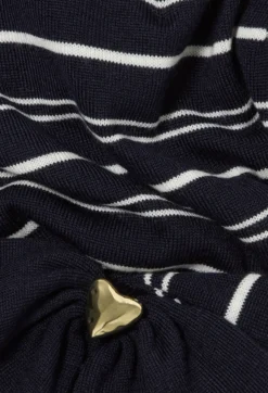 Pull maille rayé cœur