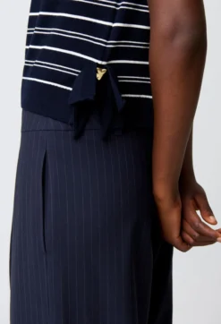 Pull maille rayé cœur
