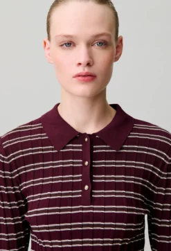 Pull maille rayé multicolore