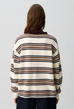 Pull polo large rayé
