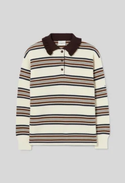 Pull polo large rayé