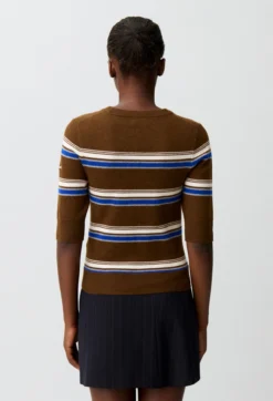 Pull rayé col rond