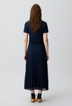 Robe bi-matière trompe-l'œil