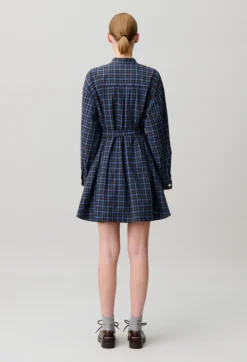 Robe chemise coton carreaux