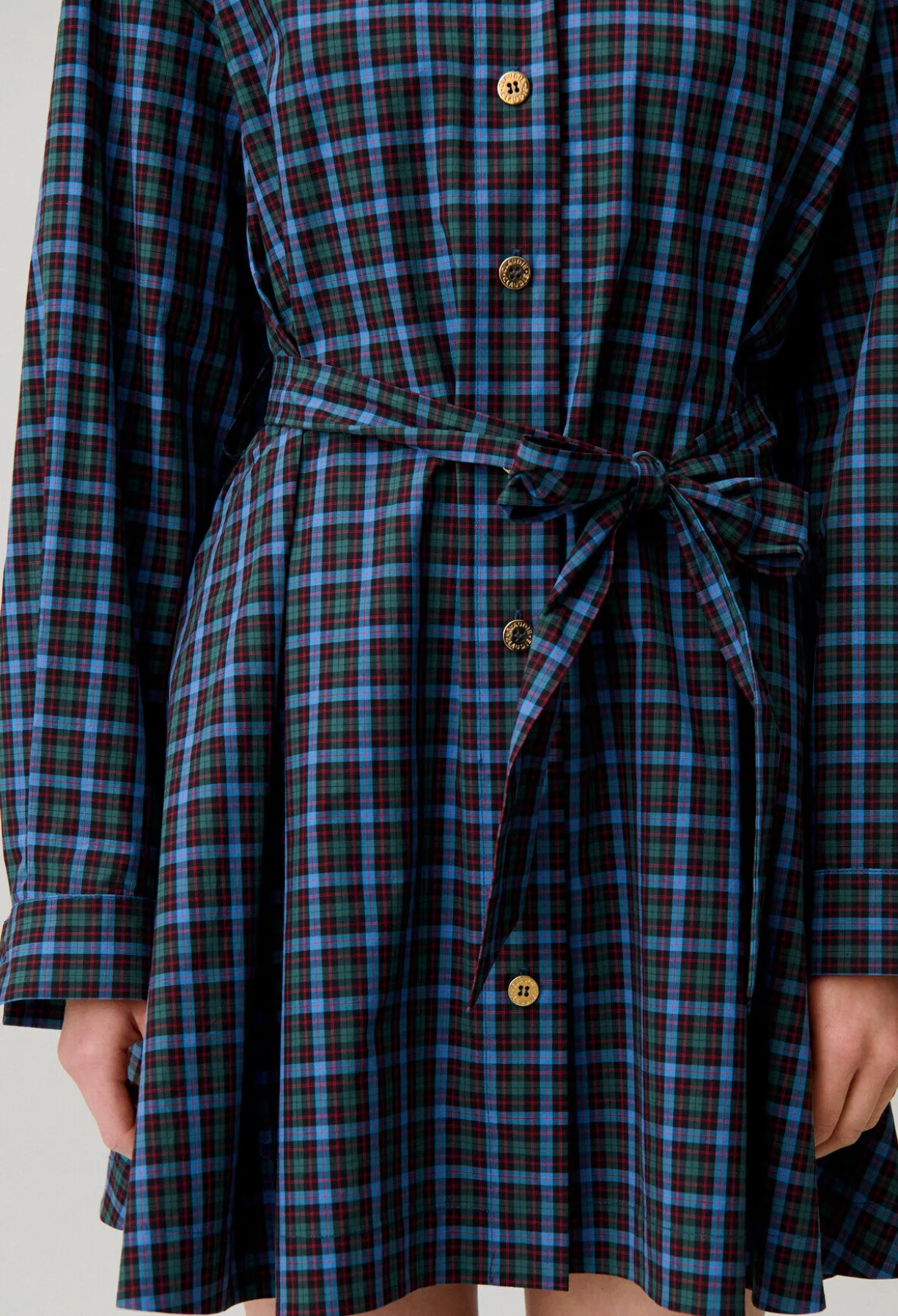 Robe chemise coton carreaux