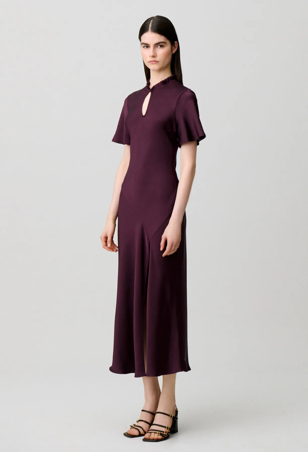 Robe fluide col victorien