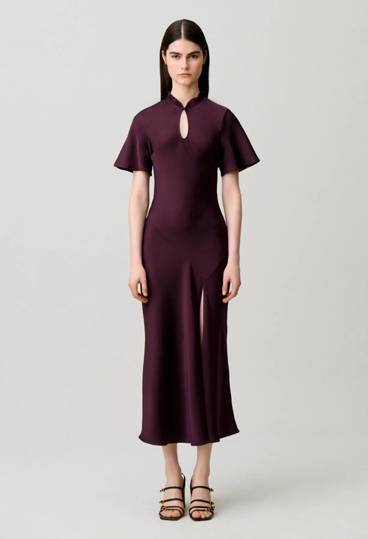 Robe fluide col victorien