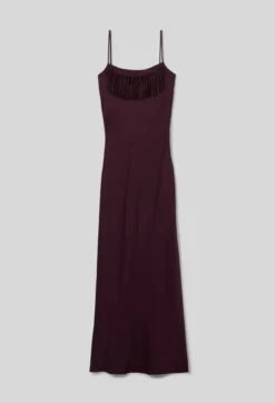 Robe fluide satinée franges