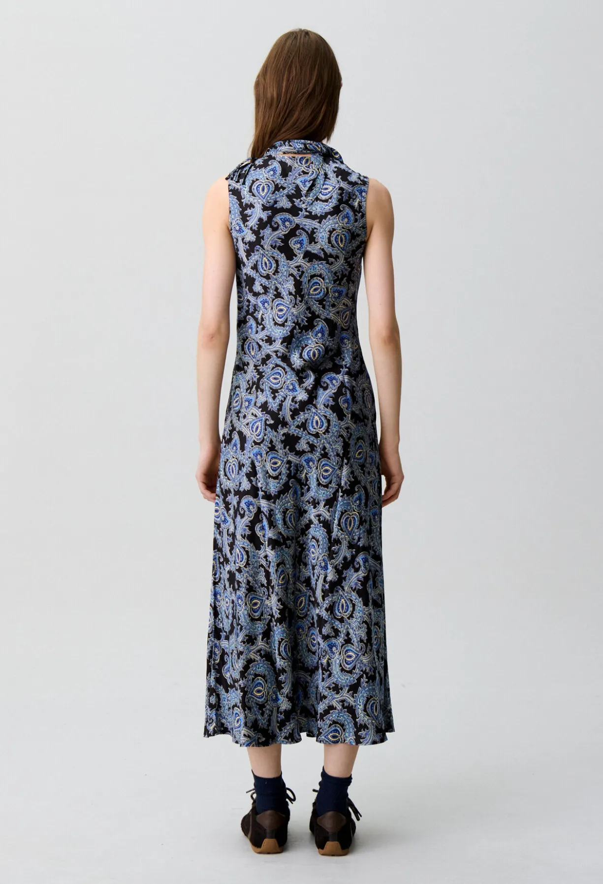 Robe fluide satinée imprimée