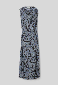 Robe fluide satinée imprimée