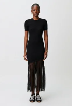 Robe maille longue évasée