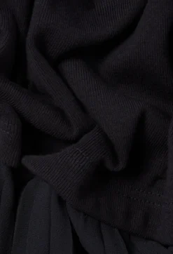 Robe midi bi-matière noire et marine