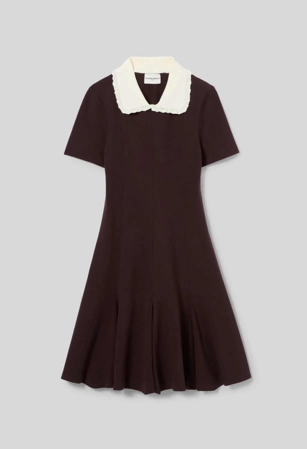 Robe patineuse maille col chemise