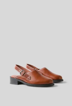 Sabots cuir lisse surpiqués