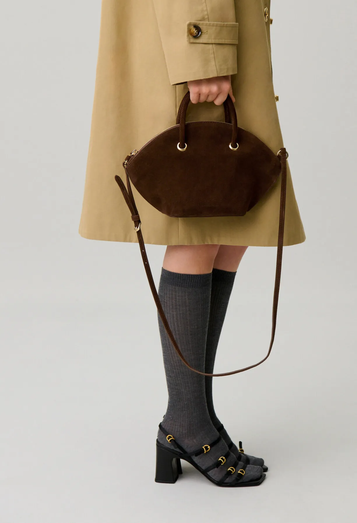 Sac Grelot cuir velours