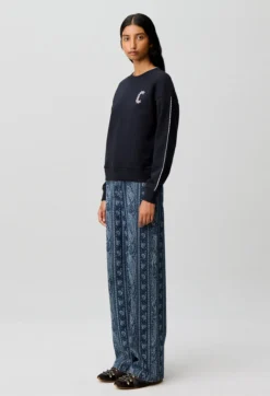 Sweatshirt coton organique broderie C