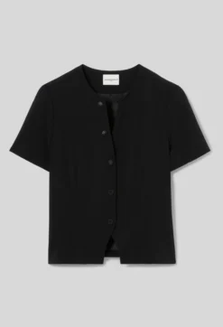 Top cintré col V boutonné
