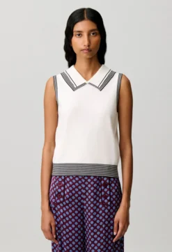 Top maille rayé