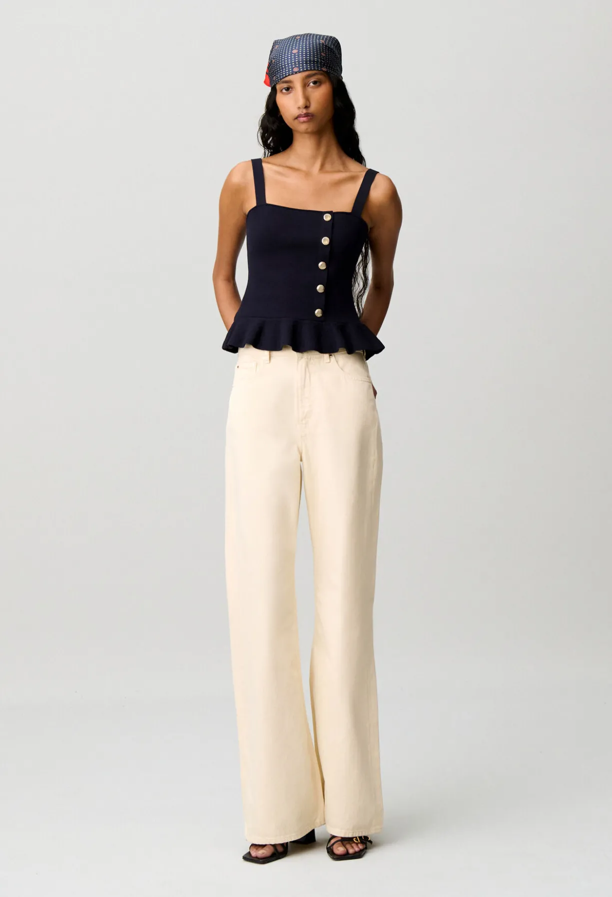 Top maille volant
